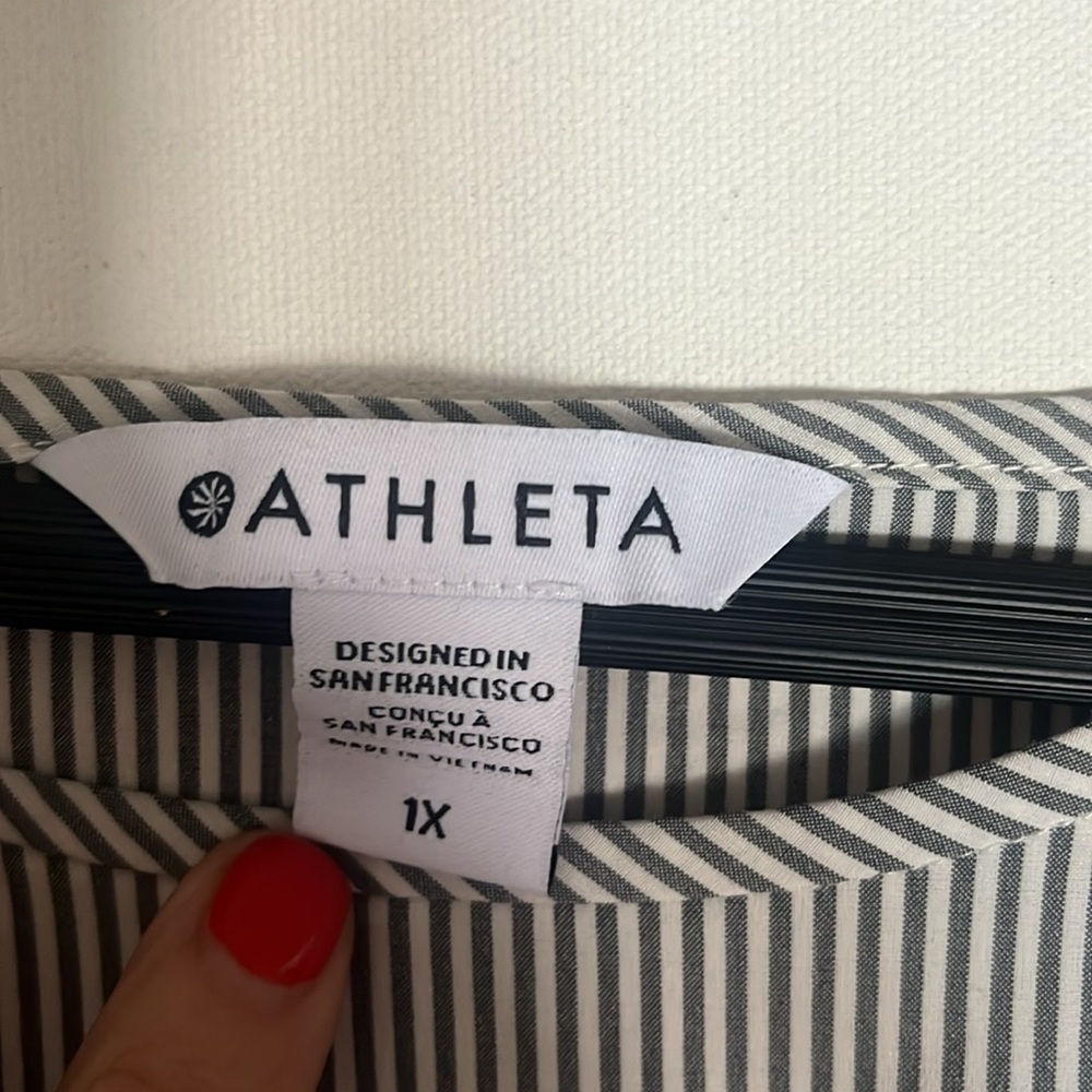 Athleta Gray and White Striped Tank Top - Picture 7 of 9